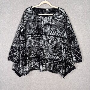 Winter Sun Tunic Top XL Oversized Handkerchief Tribal Artsy Lagenlook Patchwork